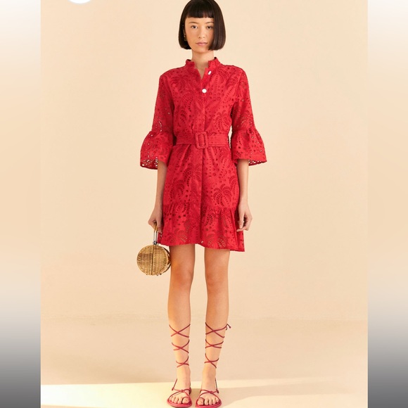 FARM Rio Dresses & Skirts - Farm Rio Red Palm Tree Mini Dress